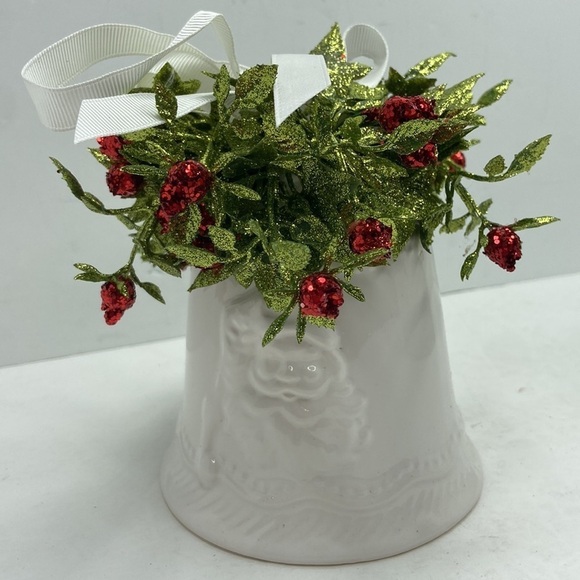 Mission Gallery Santa Claus Christmas Kissing Bell Mistletoe Ornament - Picture 9 of 12